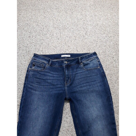 20 KanCan High-Rise Crop Barrel Leg Side Step Fray Hem - Picture 2 of 9